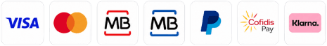 Métodos de pagamento aceites: Visa, Mastercard, MBWay, Multibanco, PayPal, CofidisPay, Klarna